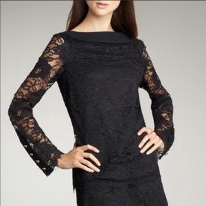 Tory Burch Neely Black Long Sleeves Lace Tunic Top 10